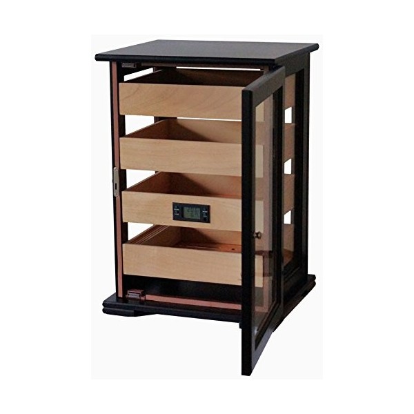 GERMANUS Marques Humidor Armoire « Mutina » avec Hygromètre Cristal humidificateur Cave à Cigares