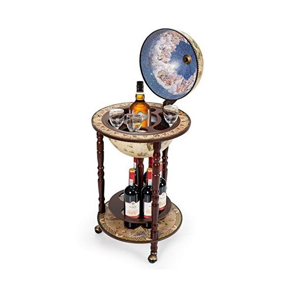 COSTWAY Globusbar, Beige, env. 45 x 45 x 88 cm L x l x h 