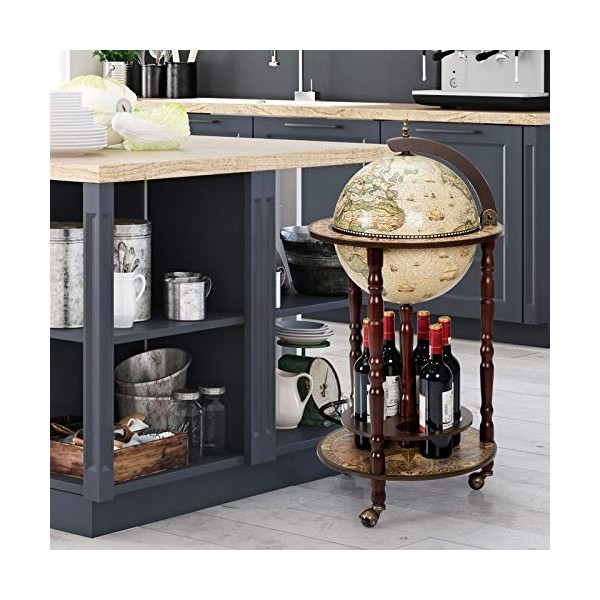 COSTWAY Globusbar, Beige, env. 45 x 45 x 88 cm L x l x h 