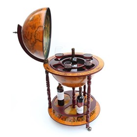 WestWood Mini bar en forme de globe terrestre, meuble-bar pour boissons, chariot de style rétro, pour verres et bouteilles de