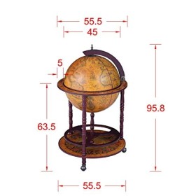 WestWood Mini bar en forme de globe terrestre, meuble-bar pour boissons, chariot de style rétro, pour verres et bouteilles de