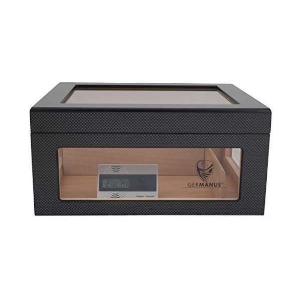 GERMANUS 208 Coffre à Humidor ORO avec fenêtre en Carbone