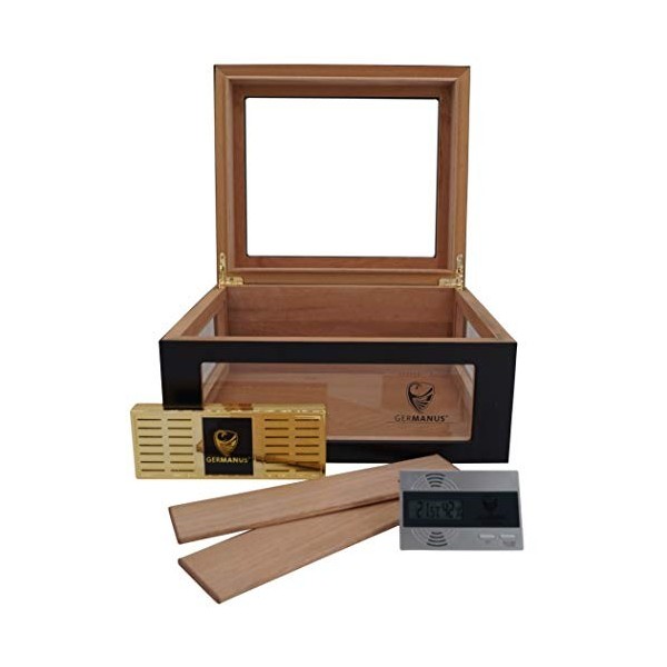 GERMANUS 208 Coffre à Humidor ORO avec fenêtre en Carbone