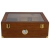 GERMANUS Humidor pour 100 cigares en Brun avec fenêtre en Verre véritable