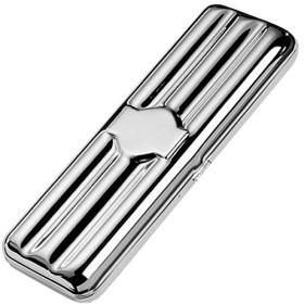 silberkanne Cuba Étui à cigares plaqué Argent pour Deux cigares 17 x 6 x 3,5 cm