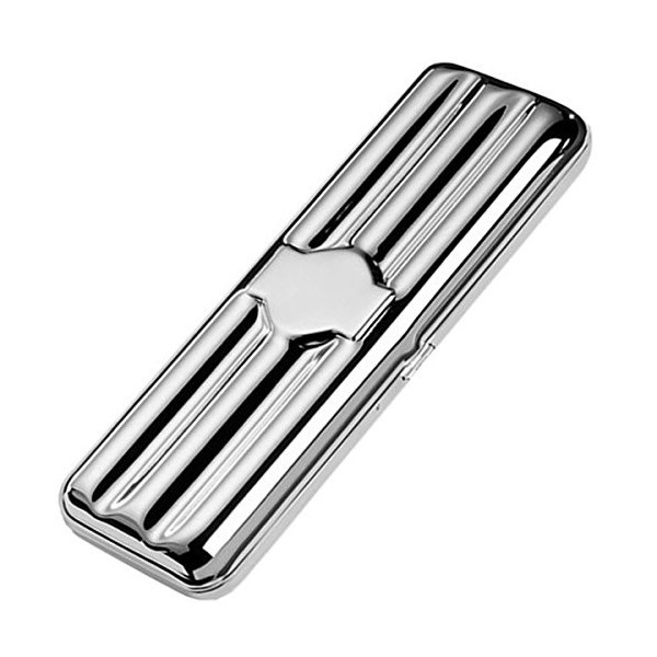 silberkanne Cuba Étui à cigares plaqué Argent pour Deux cigares 17 x 6 x 3,5 cm