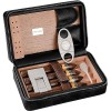 molshine Étui à cigares de Voyage en Cuir végétalien avec Coupe-Cigare et Support, boîte à cigares Portable en Bois de cèdre 
