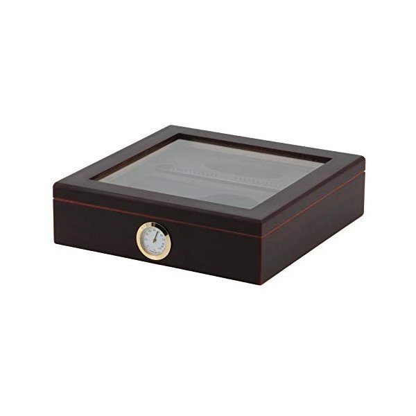 BigSmoke cave à cigares Set - boîte à cigares en bois de cèdre, humidificateur, hygromètre, cendrier et coupe-cigares - couve