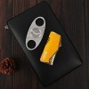 Temps C Club Etui de voyage portable pour 4 cigares, Coupe-cigare, allume-cigare Humidificateur pour cigares avec Coupe-cigar