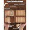 Kalolary Cave à cigares, Boîte à cigares Etui de Voyage Portable pour 8 cigares Cuir Portable de Voyage en Bois de cèdre Cave