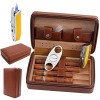 TUDO Cave à cigares, Étui à cigares, Cuir Portable de Voyage en Bois de cèdre Cave à cigares avec Humidificateur Noir 