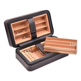 Boîtes À Cigares, Caves À Cigares, Boîte À Cigarettes Doublée de Cèdre, Boîte À Cigarettes En Cuir Portable de Voyage, Boîte-