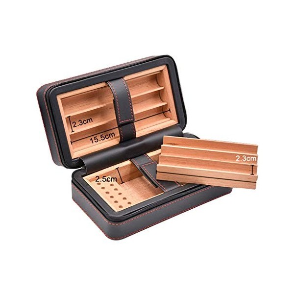 Boîtes À Cigares, Caves À Cigares, Boîte À Cigarettes Doublée de Cèdre, Boîte À Cigarettes En Cuir Portable de Voyage, Boîte-