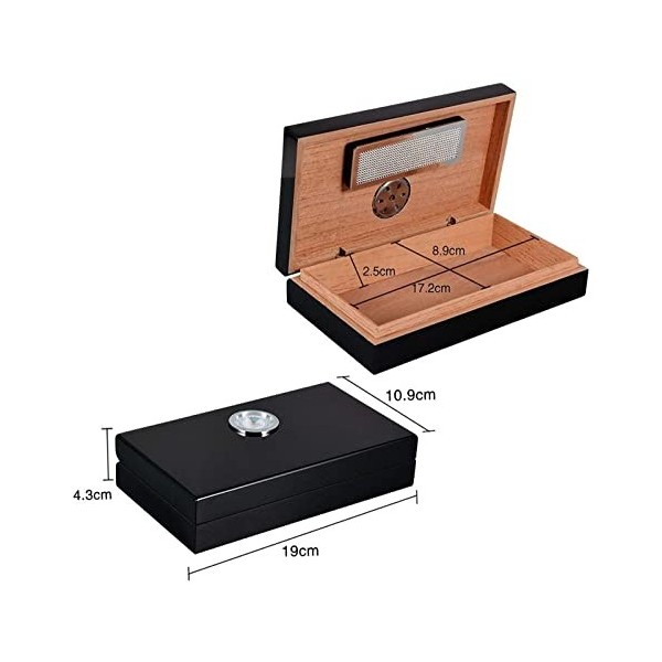 Boîtes À Cigares, Boîte À Cigares de Bureau, Boîte de Rangement pour Cigares À Haute Brillance, Cave À Cigares Doublée de Cèd