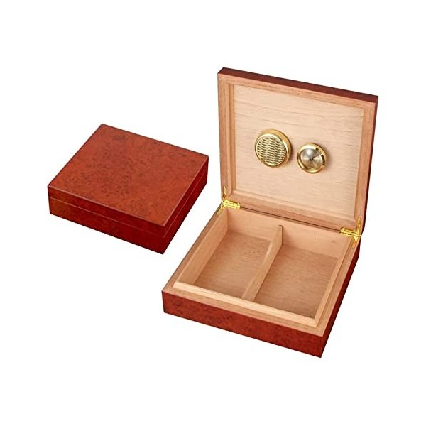 Boîtes À Cigares, Cave À Cigares de Bureau, Boîte de Rangement en Cèdre, Conception Bien Scellée avec Séparateur Réglable, Hy