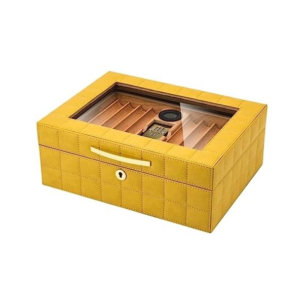 Boîtes À Cigares, Caves À Cigares Rectangulaires, Boîte de Bureau en Cèdre avec Hygromètre Numérique, Étui À Cigares Détachab