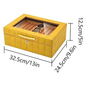 Boîtes À Cigares, Caves À Cigares Rectangulaires, Boîte de Bureau en Cèdre avec Hygromètre Numérique, Étui À Cigares Détachab