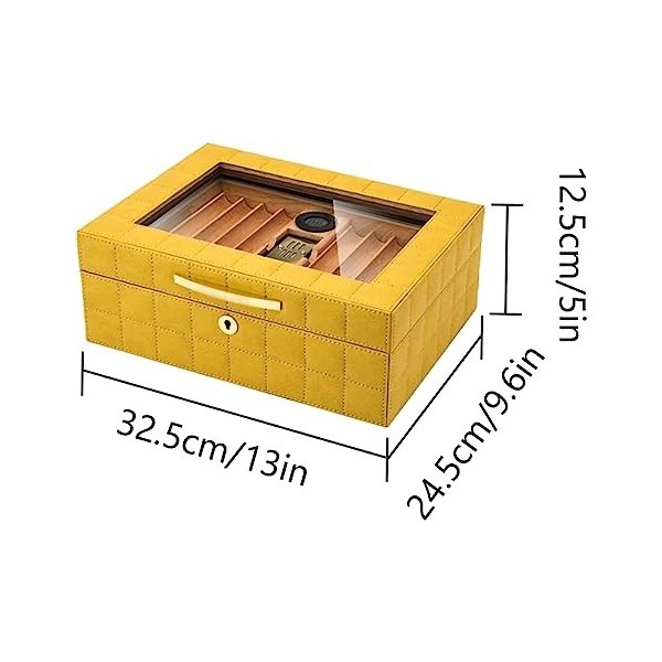 Boîtes À Cigares, Caves À Cigares Rectangulaires, Boîte de Bureau en Cèdre avec Hygromètre Numérique, Étui À Cigares Détachab