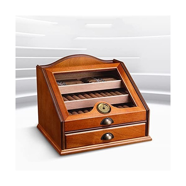 Boîtes À Cigares, Caves À Cigares, Boîte Nourrissante Pour Cigares, Cèdre, Stockage À 3Ux, Capacité de 100 Pièces/Brun/33 * 2
