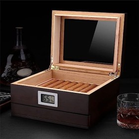 Boîtes À Cigares, Humidificateurs Boîte À Cigares de Capacité Boîte de Bureau À Cigares en Cèdre Étui À Cigares de Stockage C