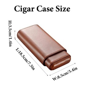 Boîtes À Cigares, Caves À Cigares de Voyage en Cuir + Étui À Cigares La Cave À Cigares Peut Contenir 3 Cigares Boîte À Cigare