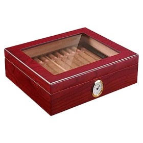 Boîtes À Cigares, Caves À Cigares, Étui À Cigares avec Desen Verre, Boîte de Bureau, Caves À Cigares en Cèdre, Cave À Cigares