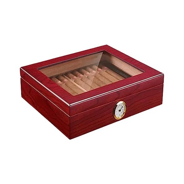 Boîtes À Cigares, Caves À Cigares, Étui À Cigares avec Desen Verre, Boîte de Bureau, Caves À Cigares en Cèdre, Cave À Cigares