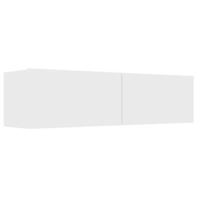 ARKEM Meuble TV Blanc 120x30x30 cm Aggloméré,Meuble TV,Table Basse Salon Meuble TV,Table Basse LED Couleurs