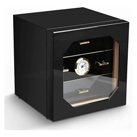 Boîtes À Cigares, Boîte À Cigares Noire, Cave À Cigares, Finition Piano Brillante, Doublure en Cèdre, Accessoires pour Cigare