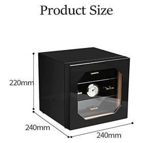 Boîtes À Cigares, Boîte À Cigares Noire, Cave À Cigares, Finition Piano Brillante, Doublure en Cèdre, Accessoires pour Cigare