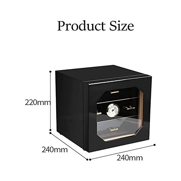 Boîtes À Cigares, Boîte À Cigares Noire, Cave À Cigares, Finition Piano Brillante, Doublure en Cèdre, Accessoires pour Cigare