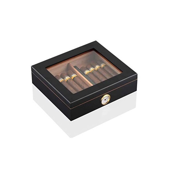 Boîtes À Cigares, Caves À Cigares, Boîte À Cigares de Voyage en Cèdre, Étui À Cigares Portable, Humidificateur, Hygromètre, B