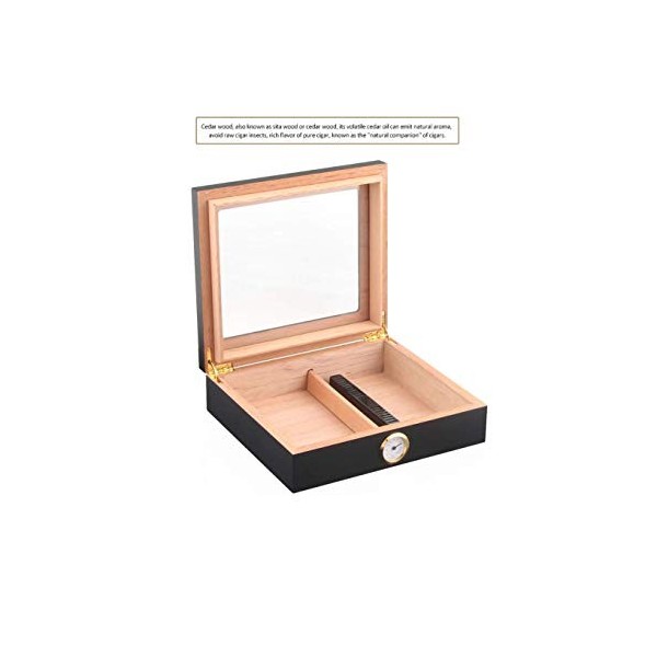 Boîtes À Cigares, Caves À Cigares, Boîte À Cigares de Voyage en Cèdre, Étui À Cigares Portable, Humidificateur, Hygromètre, B