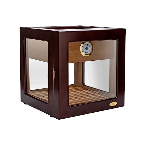 Boîtes À Cigares, Caves À Cigares de Capacité, Boîte À Cigares avec Desen Verre avec Hygromètre Et Humidificateur, Étui À Cig