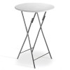 CASARIA® Table Haute Pliante Blanche Table de Bar Ø 60cm Mange-Debout Rond Table de bistrot Jardin terrasse Balcon
