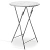 CASARIA® Table Haute Pliante Blanche Table de Bar Ø 60cm Mange-Debout Rond Table de bistrot Jardin terrasse Balcon
