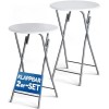 CASARIA® Table Haute Pliante Blanche Table de Bar Ø 60cm Mange-Debout Rond Table de bistrot Jardin terrasse Balcon
