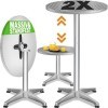 CASARIA® Set de 2 Tables de Bar Hautes en alu avec Plateau Pliable Hauteur réglable 70cm/115cm Mange Debout extérieur intérie