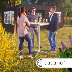 CASARIA® Set de 2 Tables de Bar Hautes en alu avec Plateau Pliable Hauteur réglable 70cm/115cm Mange Debout extérieur intérie