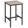 VASAGLE Table Haute, Table de Bar Carrée, Cadre en Acier, 60 x 60 x 92 cm, Montage Facile, pour Cuisine, Salon, Style Industr