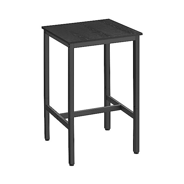 VASAGLE Table Haute, Table de Bar Carrée, Cadre en Acier, 60 x 60 x 92 cm, Montage Facile, pour Cuisine, Salon, Style Industr