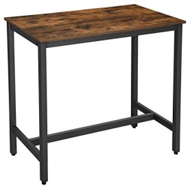 ACAZA Table Haute de Bar, Table à Manger, Cadre en métal, pour Boissons, Cocktails, Brasserie, Restaurant, Salon, Cuisine, 12