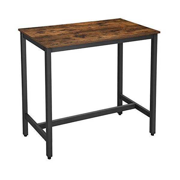 ACAZA Table Haute de Bar, Table à Manger, Cadre en métal, pour Boissons, Cocktails, Brasserie, Restaurant, Salon, Cuisine, 12