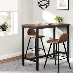 ACAZA Table Haute de Bar, Table à Manger, Cadre en métal, pour Boissons, Cocktails, Brasserie, Restaurant, Salon, Cuisine, 12