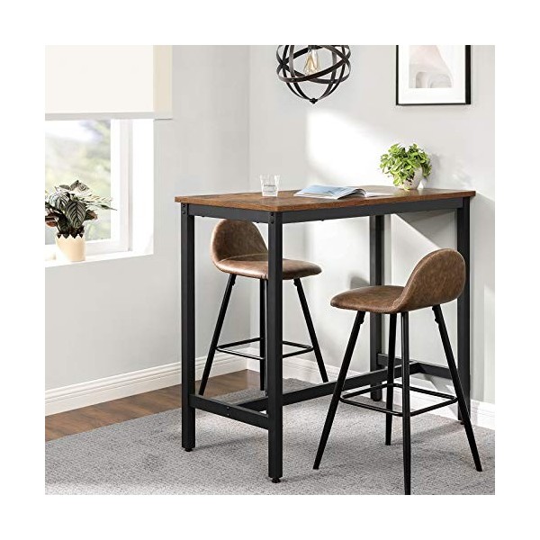 ACAZA Table Haute de Bar, Table à Manger, Cadre en métal, pour Boissons, Cocktails, Brasserie, Restaurant, Salon, Cuisine, 12