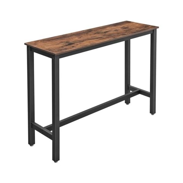 VASAGLE Table Haute, Cadre en métal, pour Boissons, Cocktails, Brasserie, Restaurant, Salon, Cuisine, Stable, 120 x 60 x 90 c