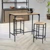 IDMarket - Ensemble Table Haute de Bar Detroit 100 cm et 2 tabourets Design Industriel