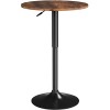 Yaheetech Table de Bar Ronde Haute Cuisine Mange-Debout avec Plateau en Bois MDF Réglable en Hauteur Pivotante à 360° pour Bi