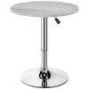 Yaheetech Table de Bar Ronde Haute Cuisine Mange-Debout avec Plateau en Bois MDF Réglable en Hauteur Pivotante à 360° pour Bi