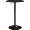 Yaheetech Table de Bar Ronde Haute Cuisine Mange-Debout avec Plateau en Bois MDF Réglable en Hauteur Pivotante à 360° pour Bi